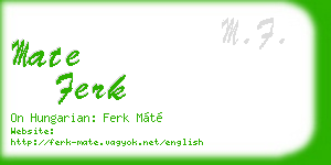 mate ferk business card