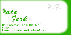 mate ferk business card